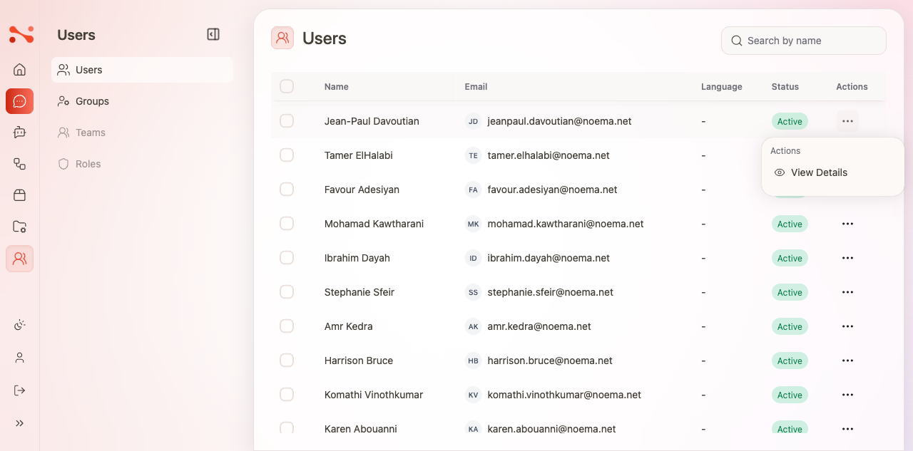 Actions menu showing Edit, View Details, and Delete (Danger Zone) items